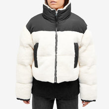 Load image into Gallery viewer, Woven Maya Shearling Puffer - Natural White &amp; Blac

