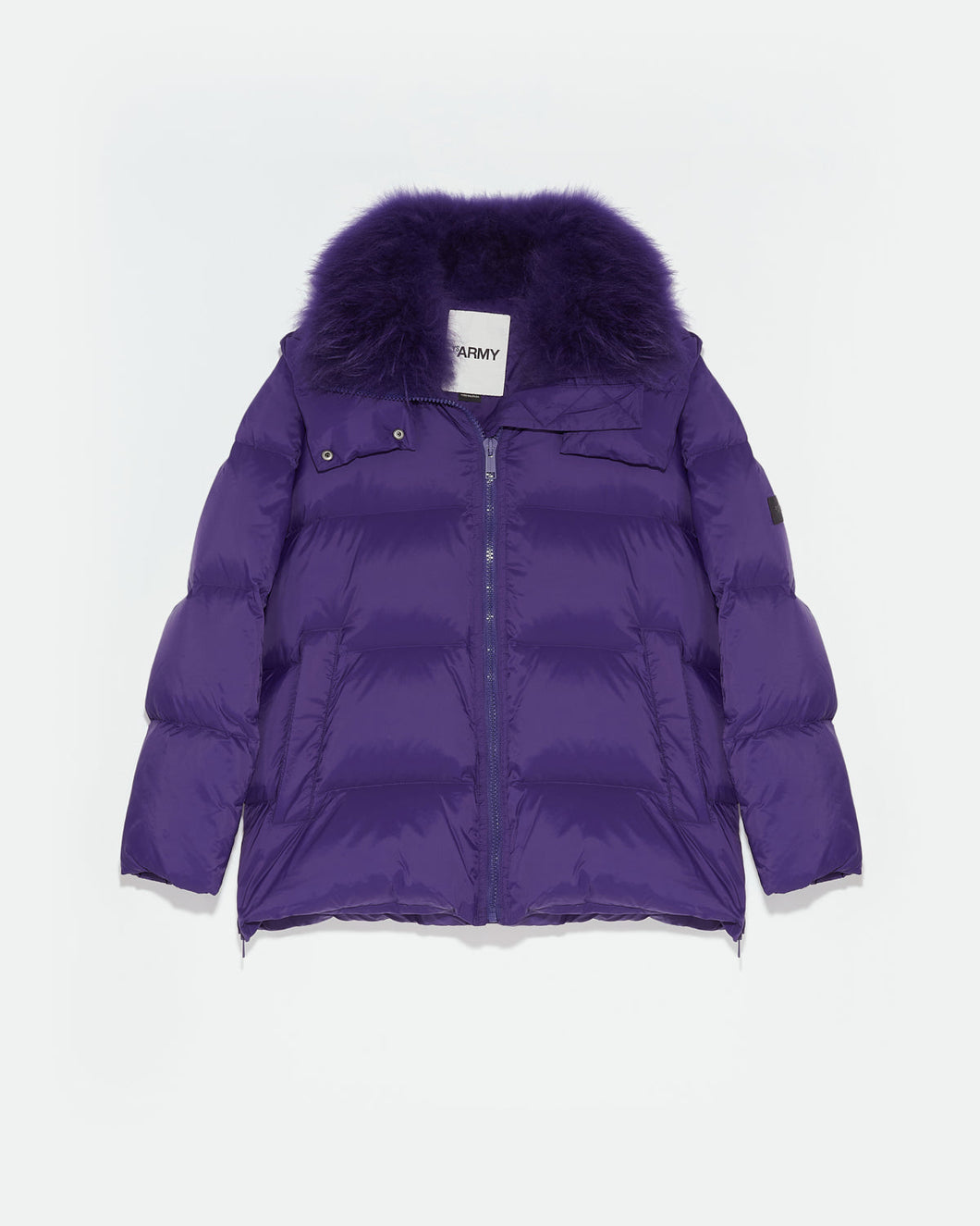 Down Jacket Technical Fabric/Lg Hair Lamb - Violet