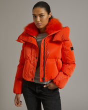 Load image into Gallery viewer, Down Jacket Irise Fabric/Lh Lamb Trimming - Bright Red
