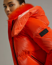 Load image into Gallery viewer, Down Jacket Irise Fabric/Lh Lamb Trimming - Bright Red
