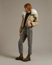 Load image into Gallery viewer, Puffer Jacket Cotton Blended/Fox Trimming - Sable/Ivoire
