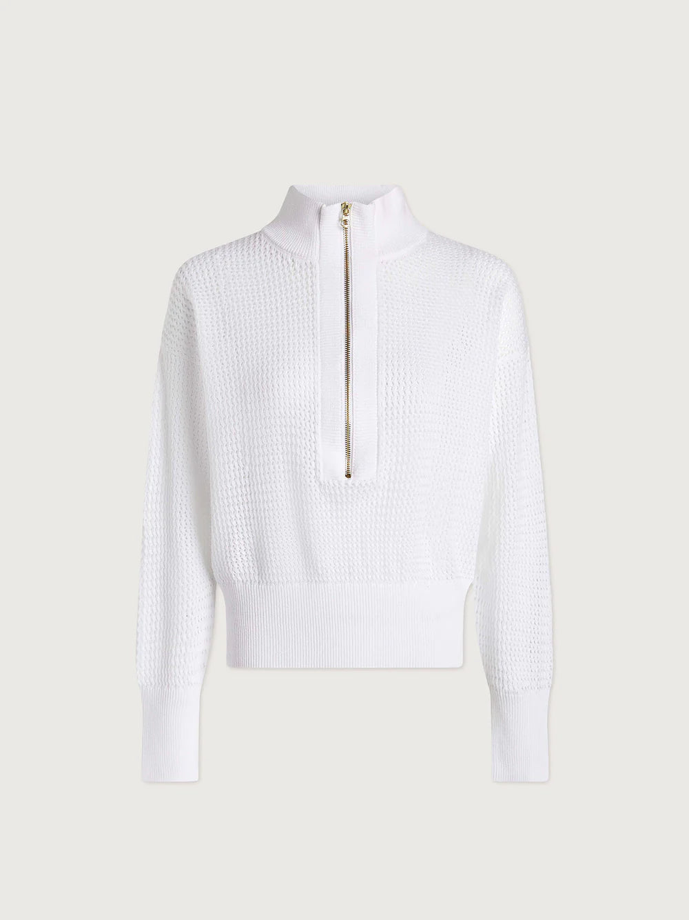 Aurora Half Zip Knit  - White