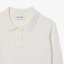 Load image into Gallery viewer, Ribbed Knit Polo Shirt  - White
