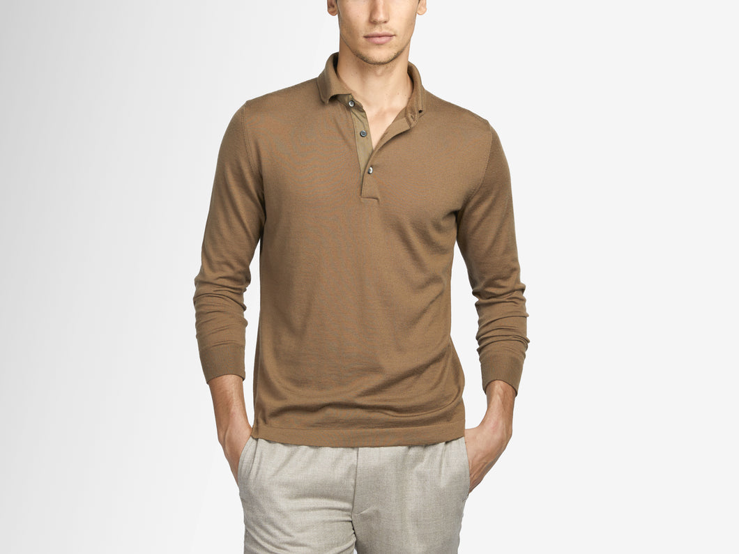 Polo Neck F18 Knitwear - Nut Brown