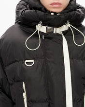 Load image into Gallery viewer, Woven Willow Ivy Short Puffer - Black W/Soft White Trims
