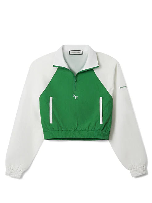 The Billie Nylon Quarter Zip - White Saga