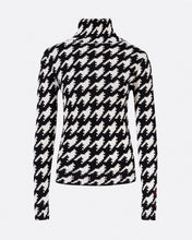 Load image into Gallery viewer, Houndstooth Turtle Neck Sweater - Black/Snow White
