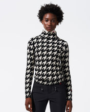 Load image into Gallery viewer, Houndstooth Turtle Neck Sweater - Black/Snow White
