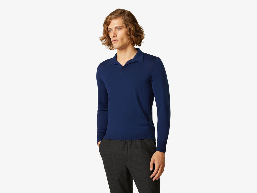 Lasca Jersey Polo  - Navy Blue