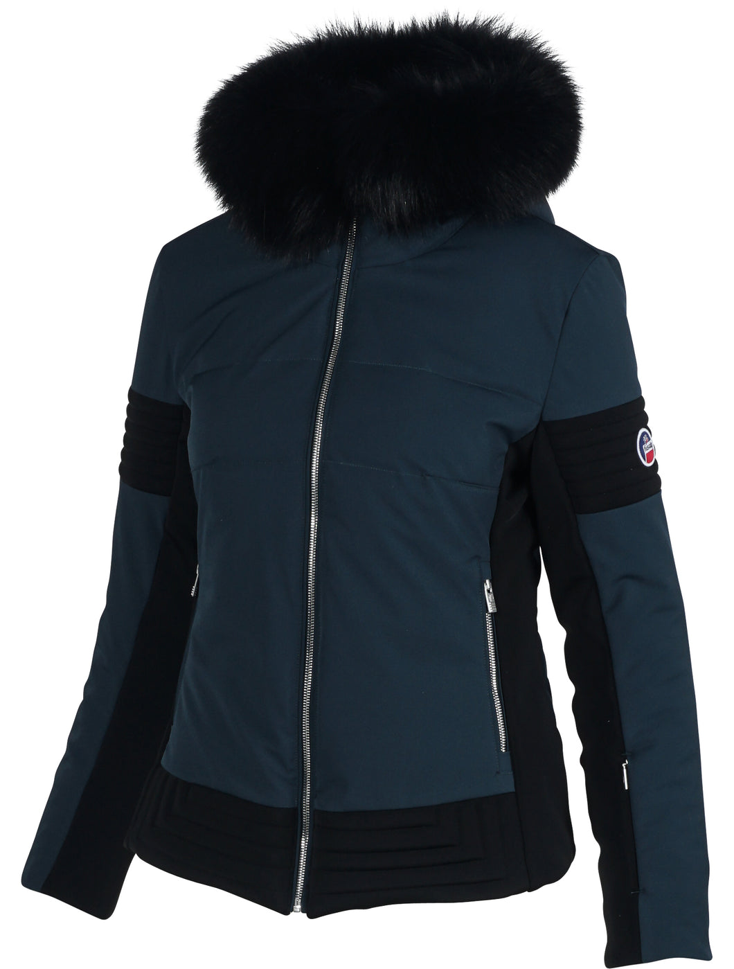 Gardena Iii Ski Jacket With Fox Fur Collar - Blue Depth