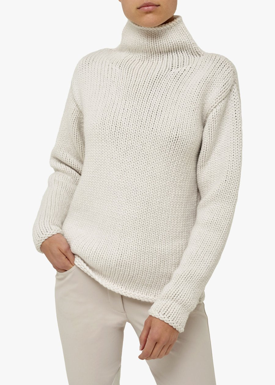Arion Cashmere Chunky-Knit High-Neck - Off-White