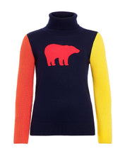 Load image into Gallery viewer, Bear Turtleneck Sweater Jr - Navy Rainbow
