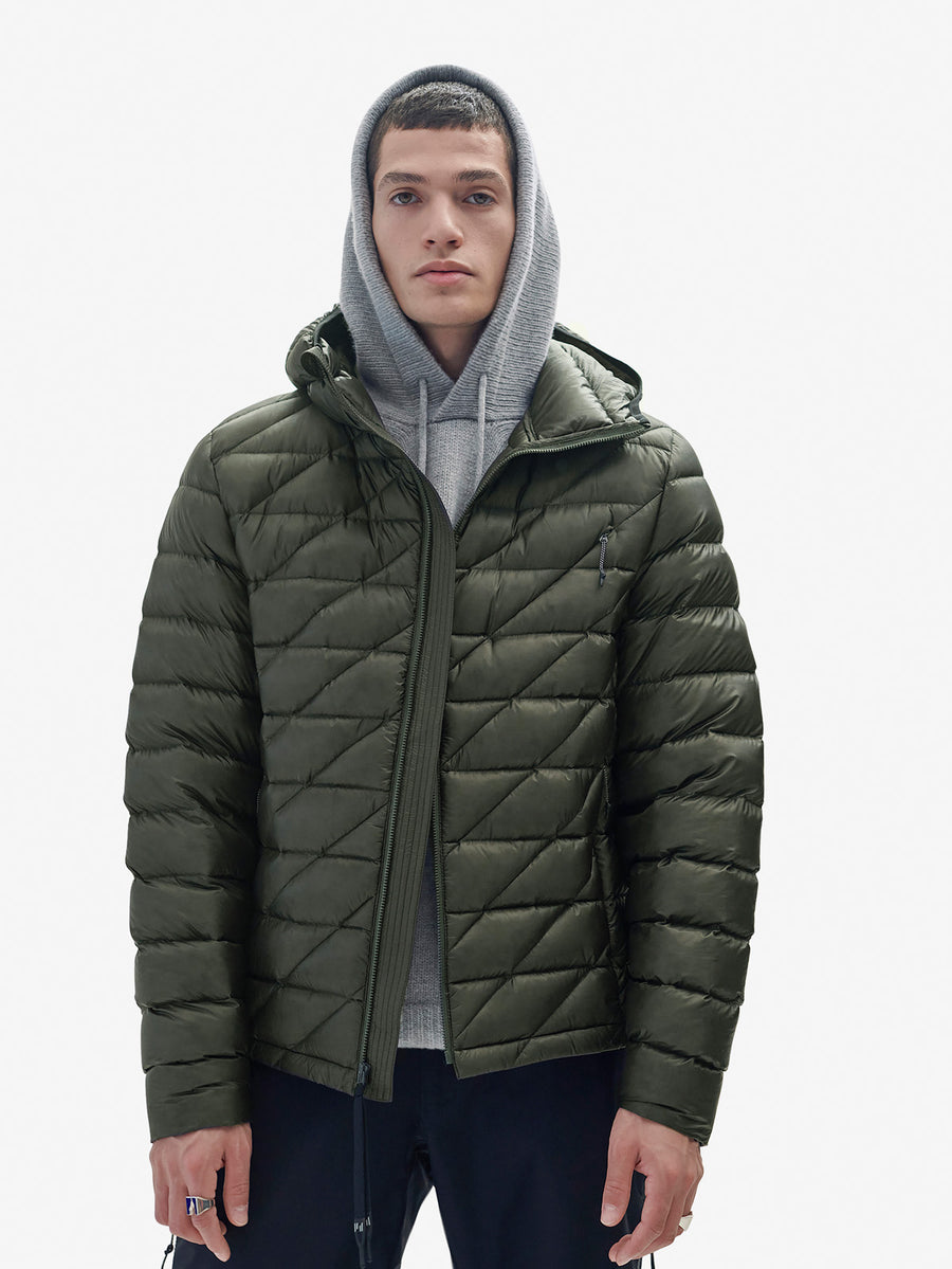 M PACKABLE DOWN JACKET - STONE GREEN