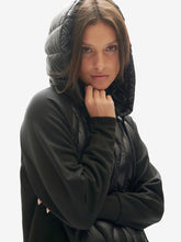 Load image into Gallery viewer, W DOWN ZIP HOODIE - BLACK

