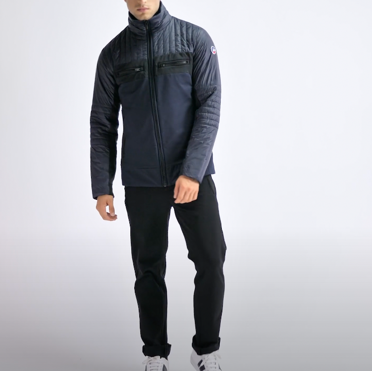 Apex Quilted Shoulders Mid Layer Dark Blue