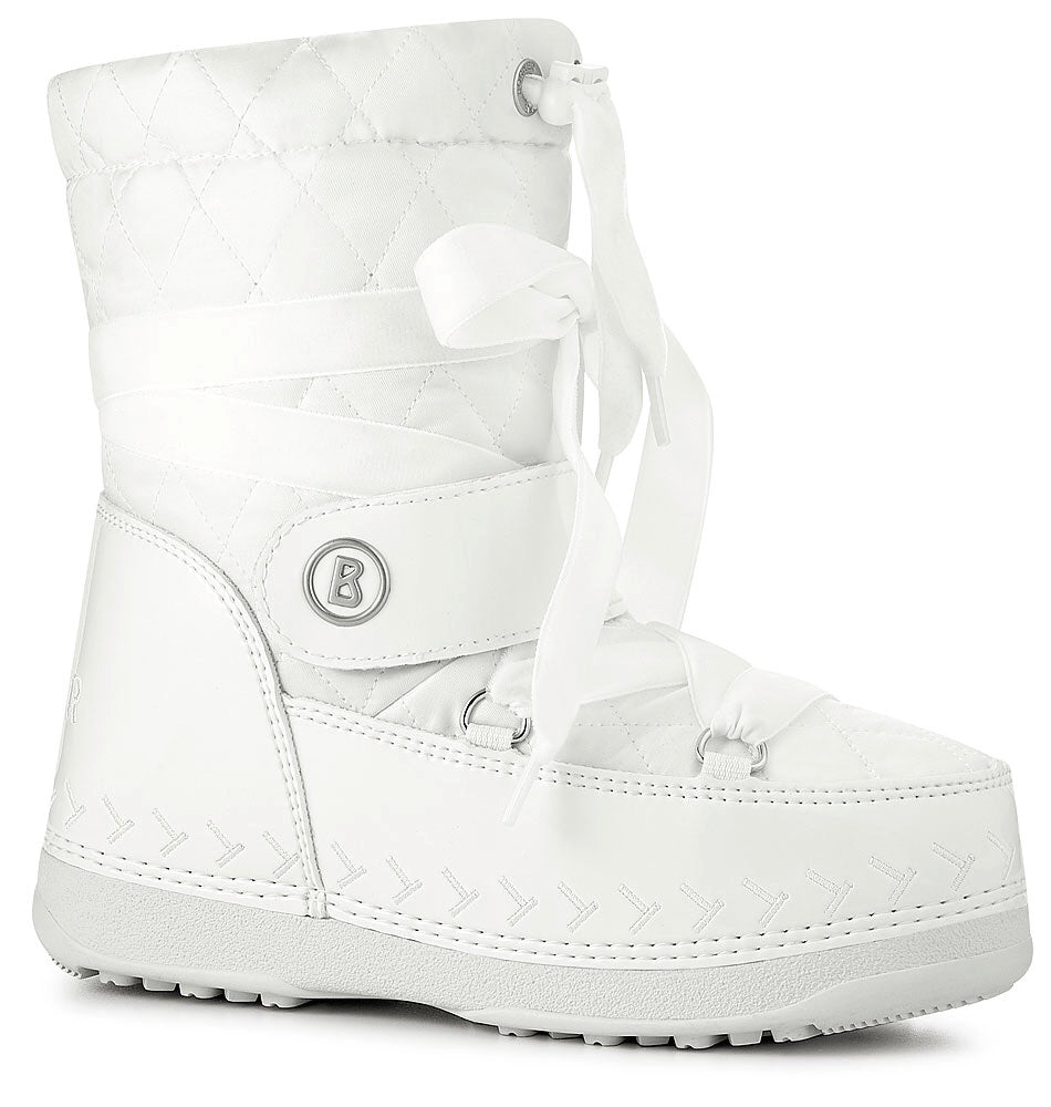 Sestriere Jr 1A Quitted Kids Boots - White