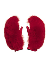 Load image into Gallery viewer, Hando Mittens Real Coyote + Real Fox Fur - Red
