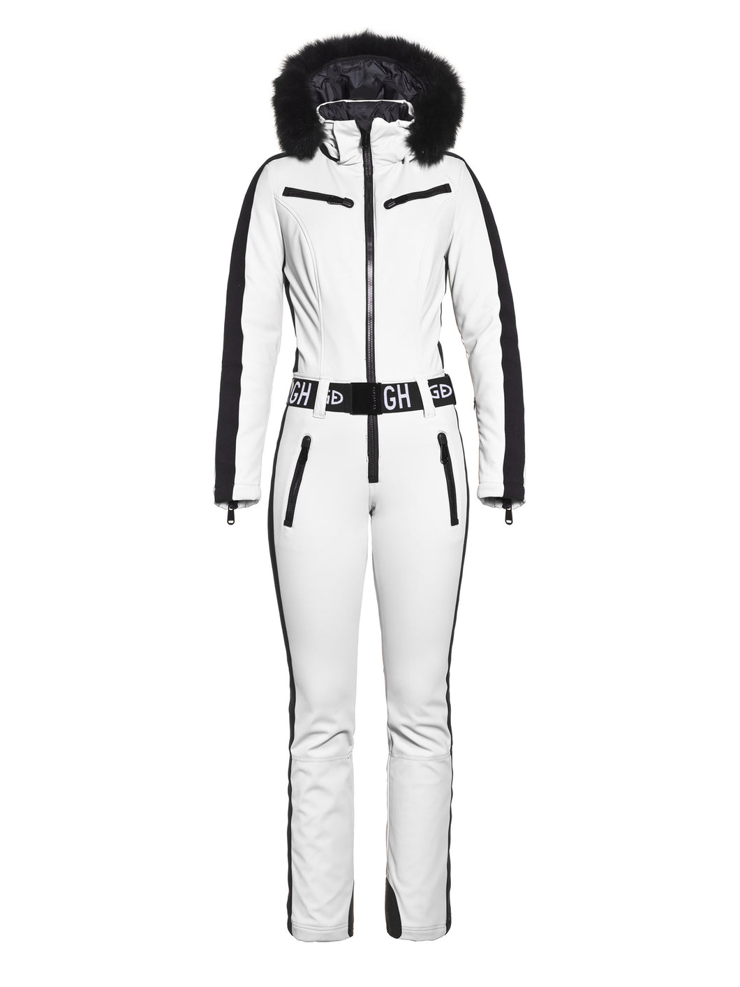 Empress Jumpsuit Real Fox Fur Ladies knitsted - White