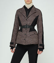 Load image into Gallery viewer, Jilly Tweed-Print Ski Jacket - Moss
